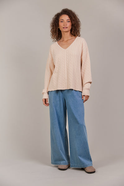 Palmer Cable Knit - Ecru LAST ONE 40% OFF!