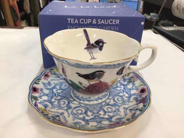 Tea Cup & Saucer - Enchanted Garden