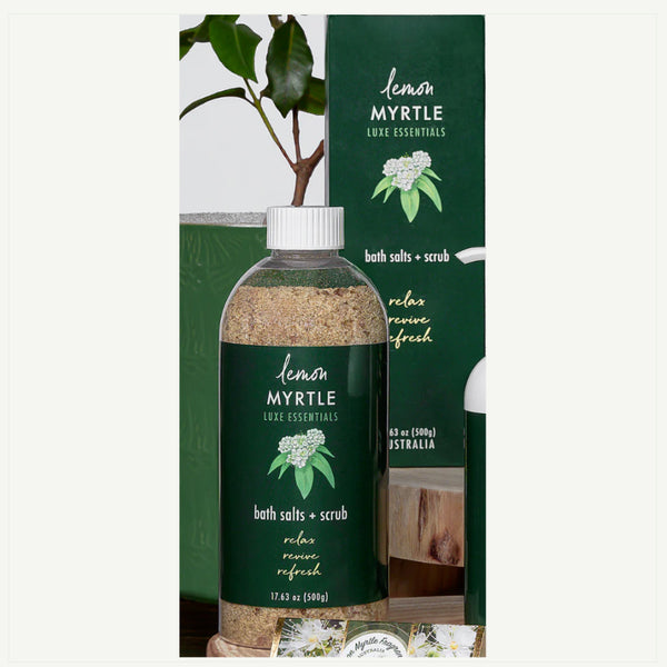 Lemon Myrtle Lux Essentials Bath Salt + Scrub - 500g