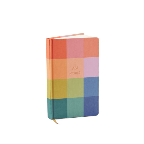 Bookcloth Journal - Rainbow Check - I Am Enough