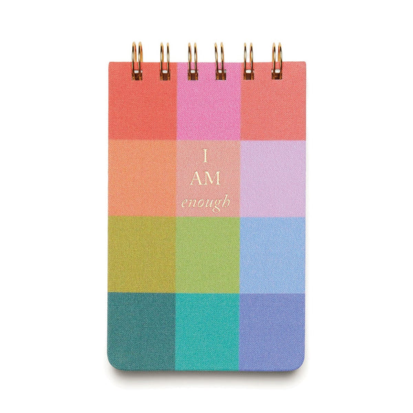 Twin Wire Notebook - Rainbow Check - I Am Enough