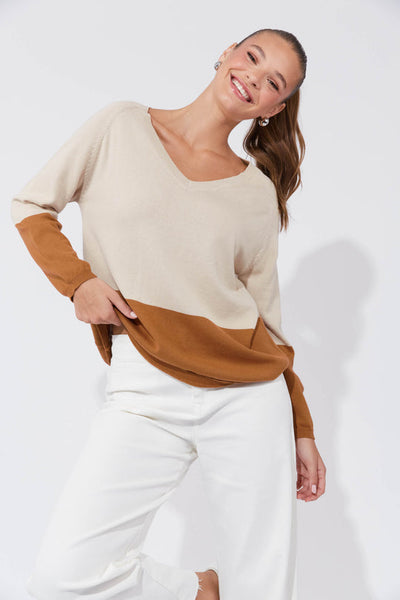 Casablanca Block Knit - Sand/ Dune NOW 40% OFF!