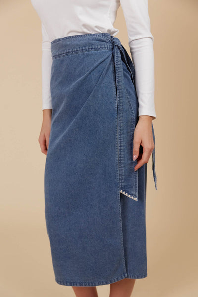 Freya Wrap Skirt - Denim LAST ONE NOW 40% OFF!