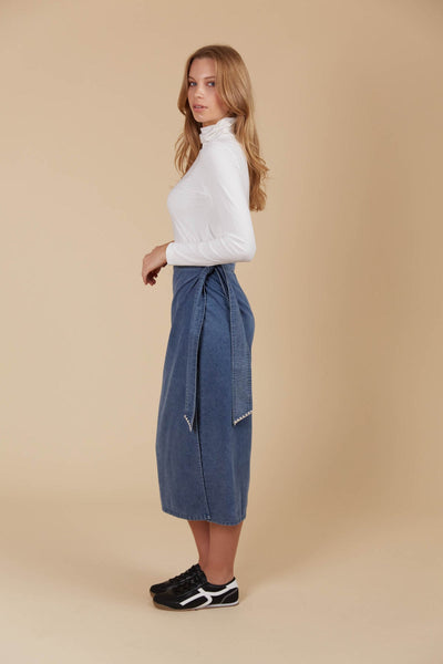 Freya Wrap Skirt - Denim LAST ONE NOW 40% OFF!