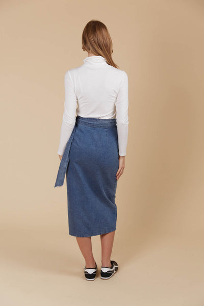 Freya Wrap Skirt - Denim LAST ONE NOW 40% OFF!