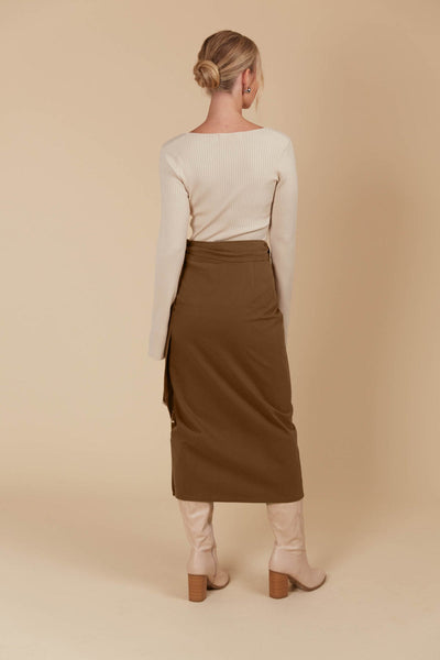 Freya Wrap Skirt - Toffee LAST ONE NOW 40% OFF!