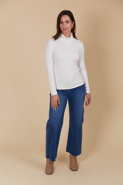 Naria Roll Neck Top - Ivory LAST ONE NOW 40% OFF!