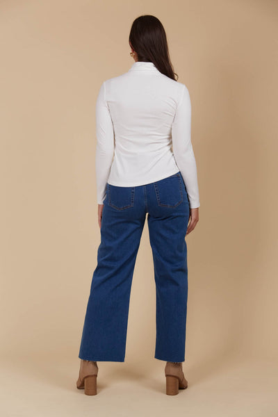 Naria Roll Neck Top - Ivory LAST ONE NOW 40% OFF!