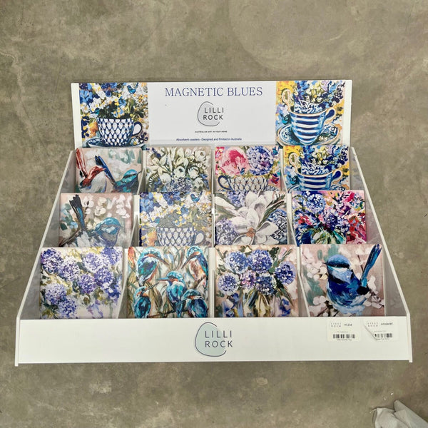 Amanda Brooks Magnetic Blues - Lillirock Coasters