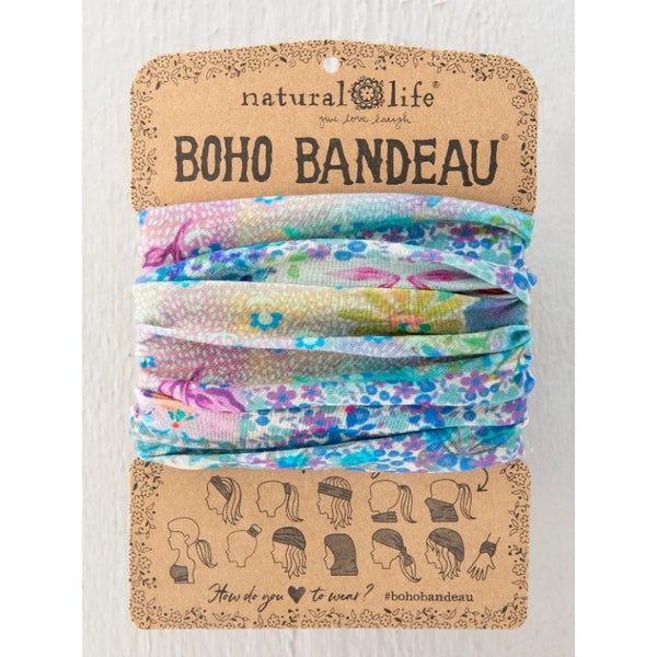 Boho Bandeau - Blue Watercolour Patchwork