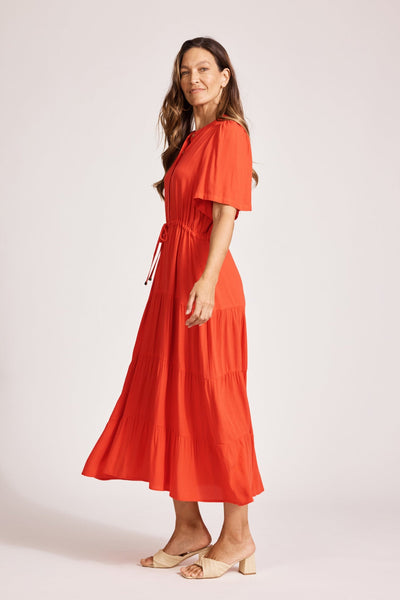 Alegria Tiered Maxi Dress - Coral