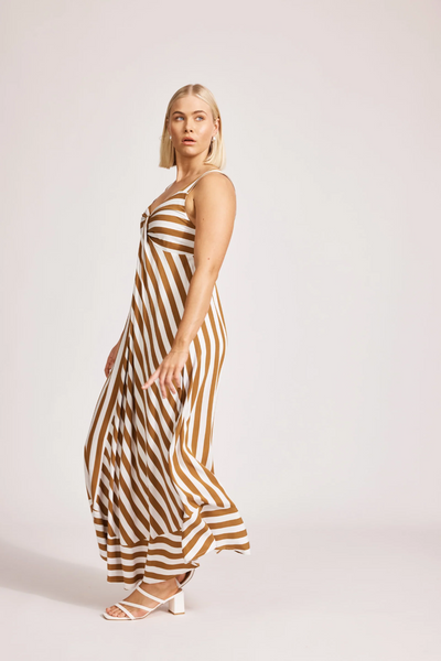 Treville Stripe Tank Maxi Dress - Caramel