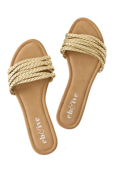 Miramar Plaited Sandal - Gold