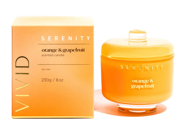 Serenity Soy Wax Candle - Orange & Grapefruit 230g