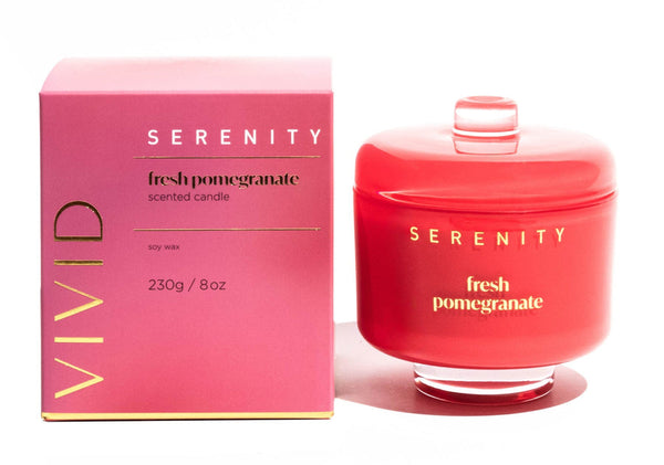 Serenity Soy Wax Candle - Fresh Pomegranate 230g