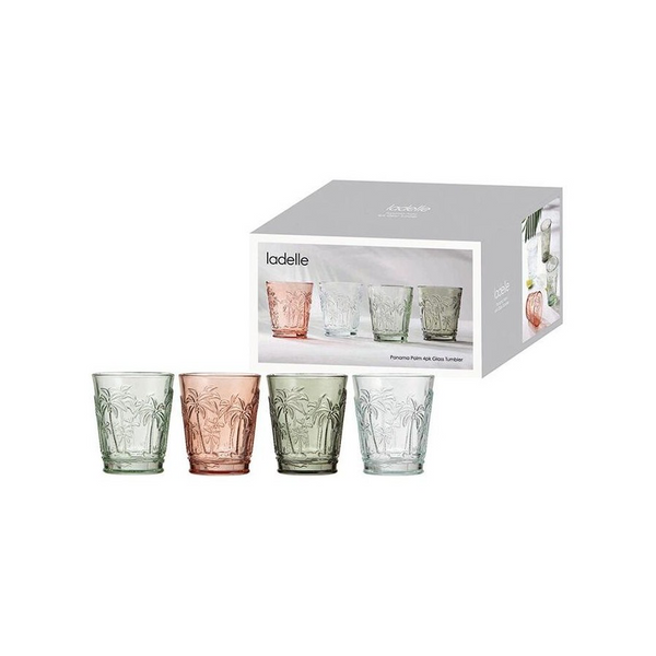 Panama Palm 4pk Glass Tumbler