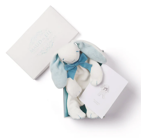 Organic Cotton Bunny Comforter - Blue - Gift Box