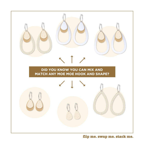 Basics Layered Outline Tear Hoop Earrings