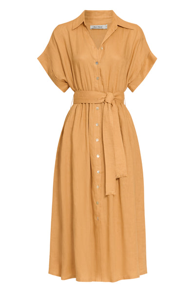 La Vie Shirt Dress - Caramel