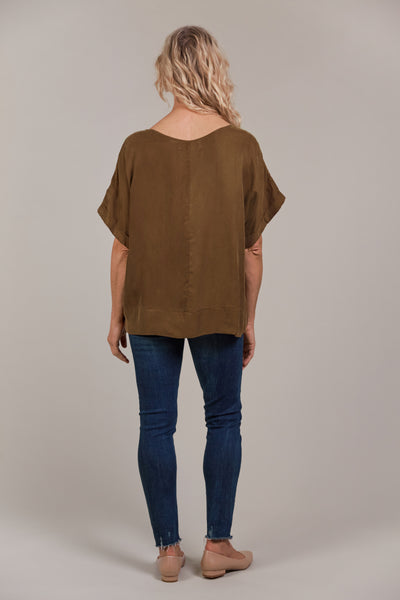 Eden Relaxed Top ONE SIZE - Tobacco