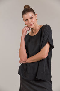 Eden Relaxed Top ONE SIZE - Black