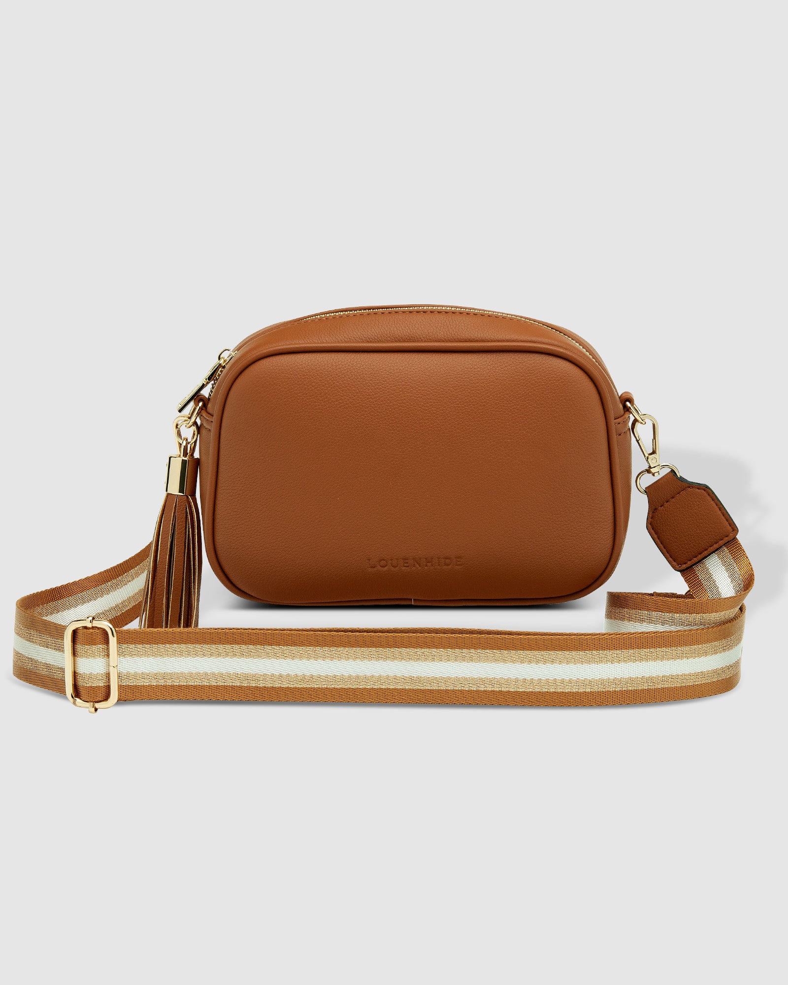 Jacinta Metallic Crossbody Bag - Tan