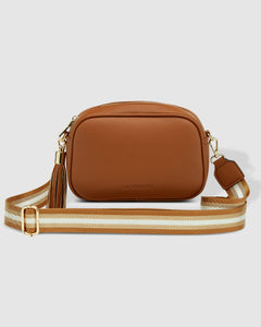 Jacinta Metallic Crossbody Bag - Tan