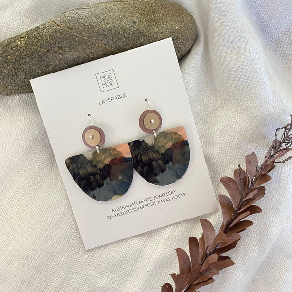 Kiasmin Organic Bell Circles Drop Earrings