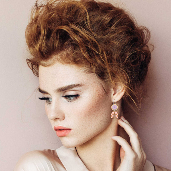 Playful Hues Layered Small Arch Hoop Earrings