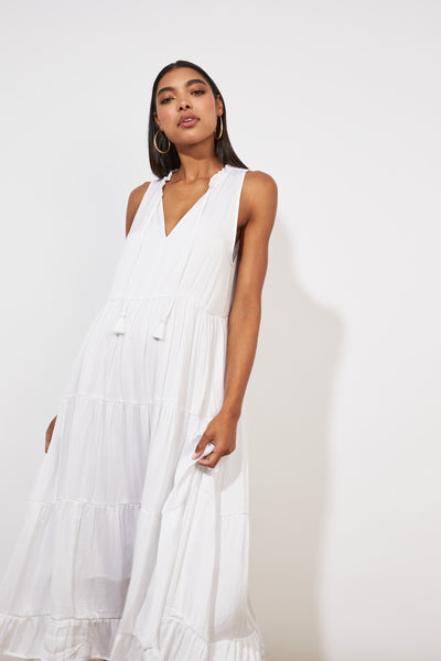 Barbados Tiered Maxi Dress - Coconut