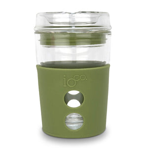 Glass Coffee / Tea Travel Cup - Olive