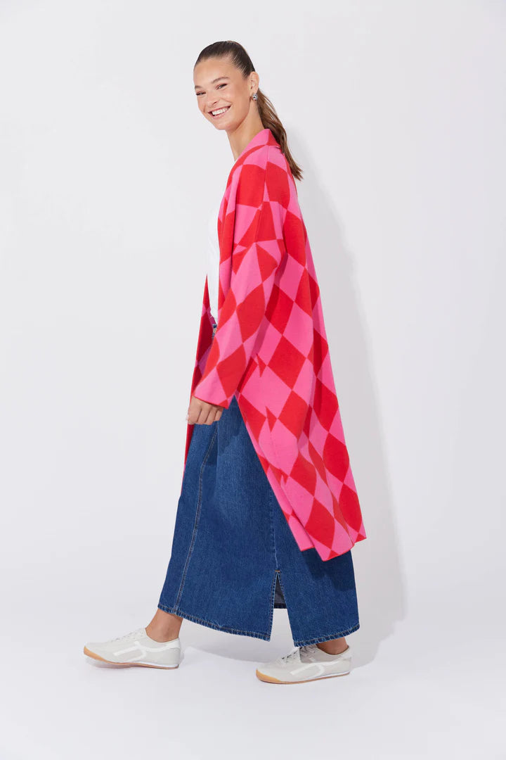Casablanca Cardigan - Chilli/ Pink (ONE SIZE)