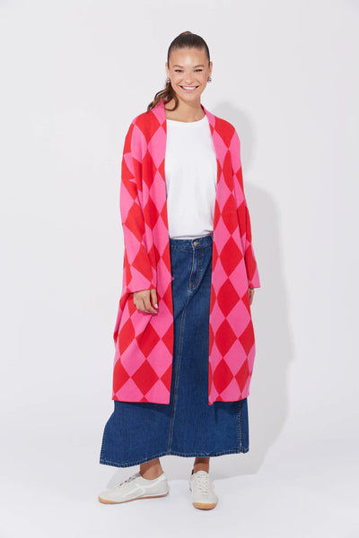 Casablanca Cardigan - Chilli/ Pink (ONE SIZE)