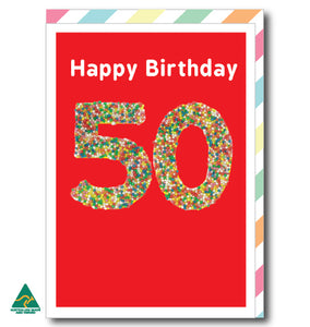 Freckle 50 Birthday Card