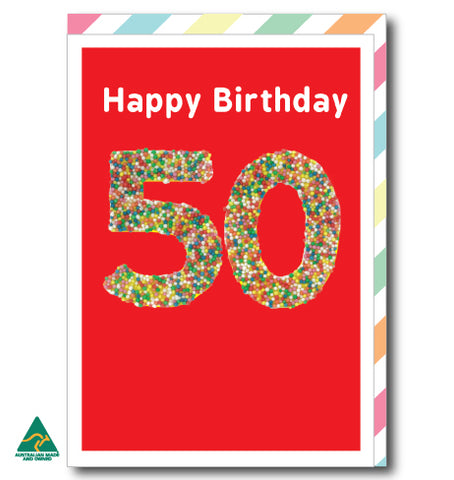 Freckle 50 Birthday Card