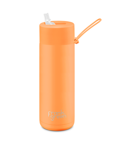 595ml Reusable Ceramic Bottle - Neon Orange
