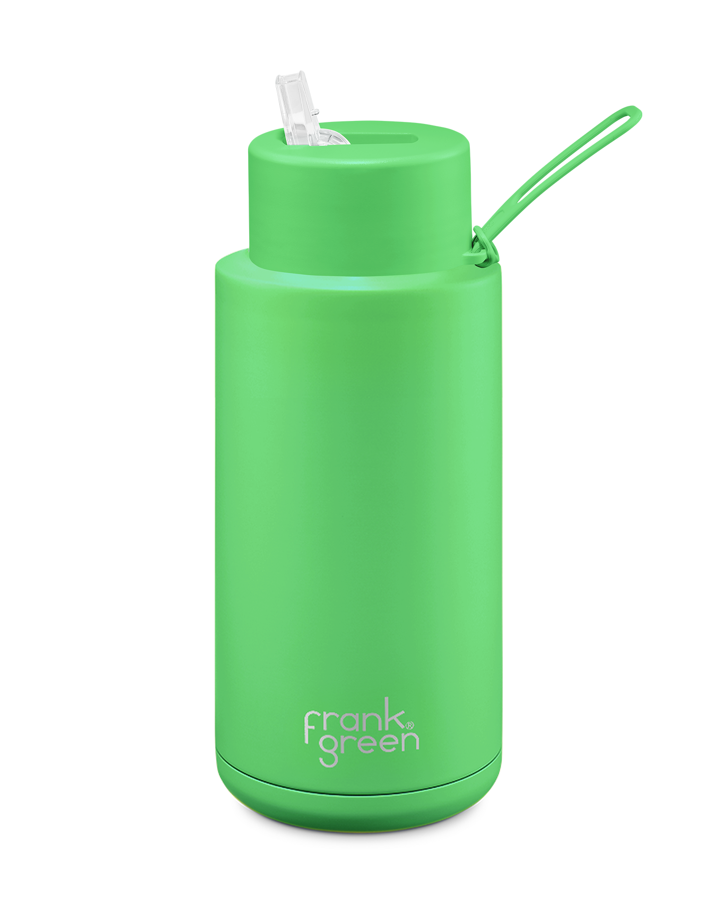 1Ltr/ 34oz Reusable Ceramic Bottle - Neon Green