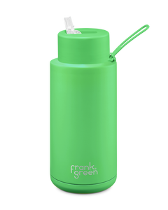 1Ltr/ 34oz Reusable Ceramic Bottle - Neon Green