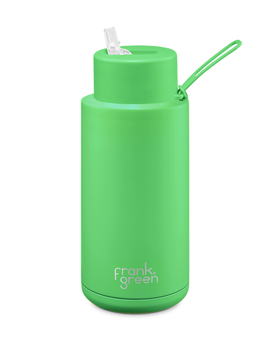 1Ltr Reusable Ceramic Bottle - Neon Green