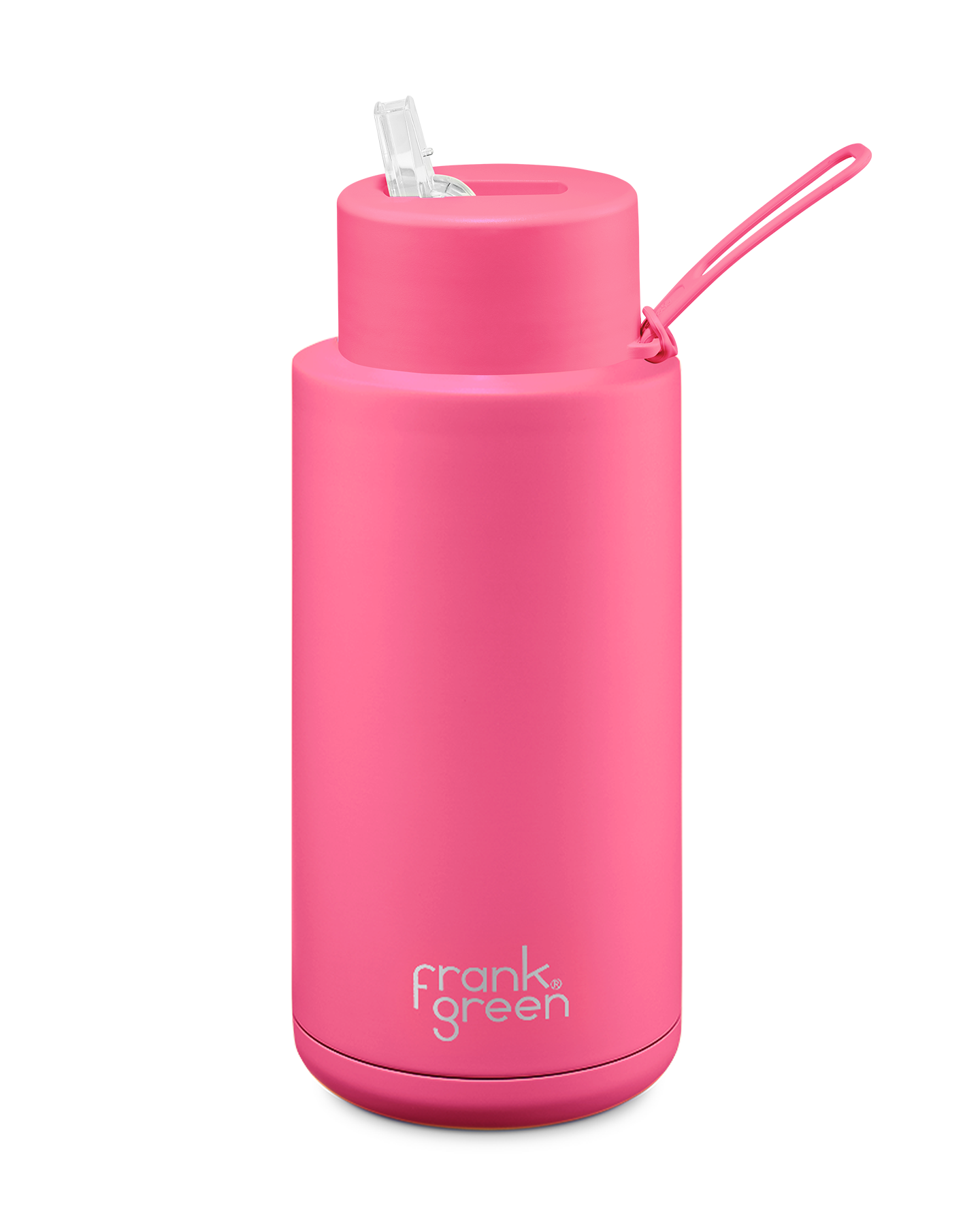 1Ltr/ 34oz Reusable Ceramic Bottle - Neon Pink