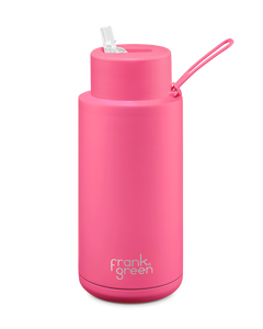 1Ltr Reusable Ceramic Bottle - Neon Pink