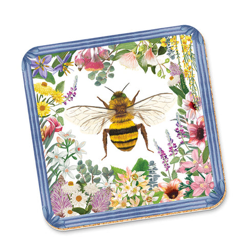 Corky Coasters - Enchanted Garden - Bee