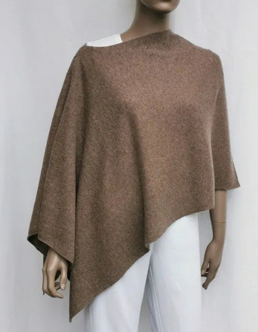 Cashmere Poncho - Heather Caramel