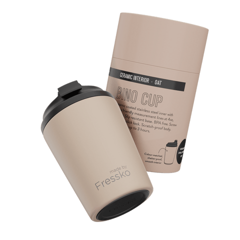 Ceramic Bino 227ml Travel Cup - Oat