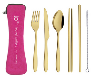 Reusable Cutlery Set - Champagne Gold Stainless Steel