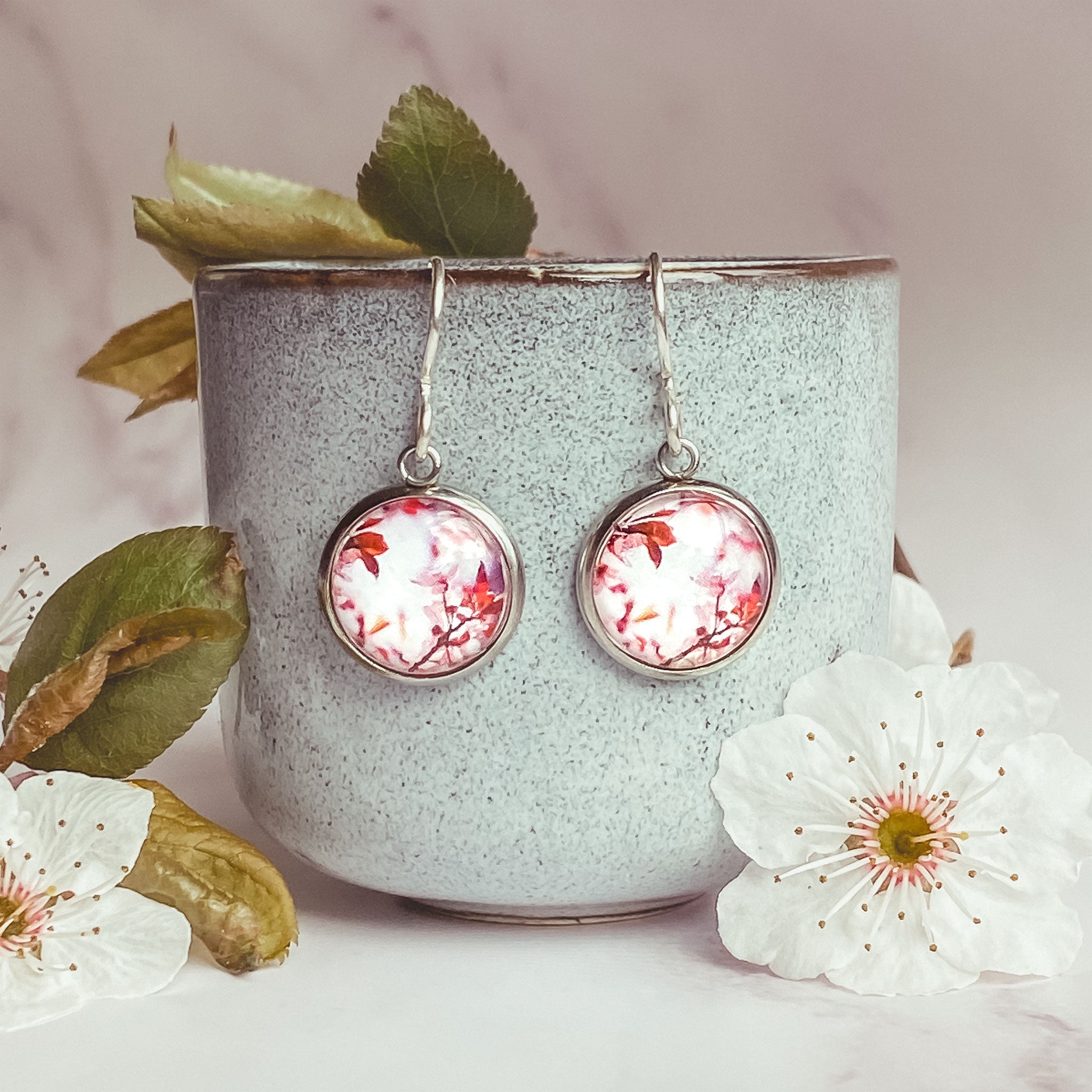 Earrings - Pink Blossom - Drop
