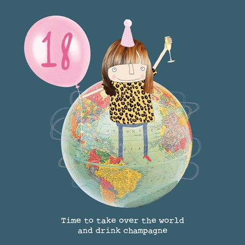 Greeting Card - Girl 18 World