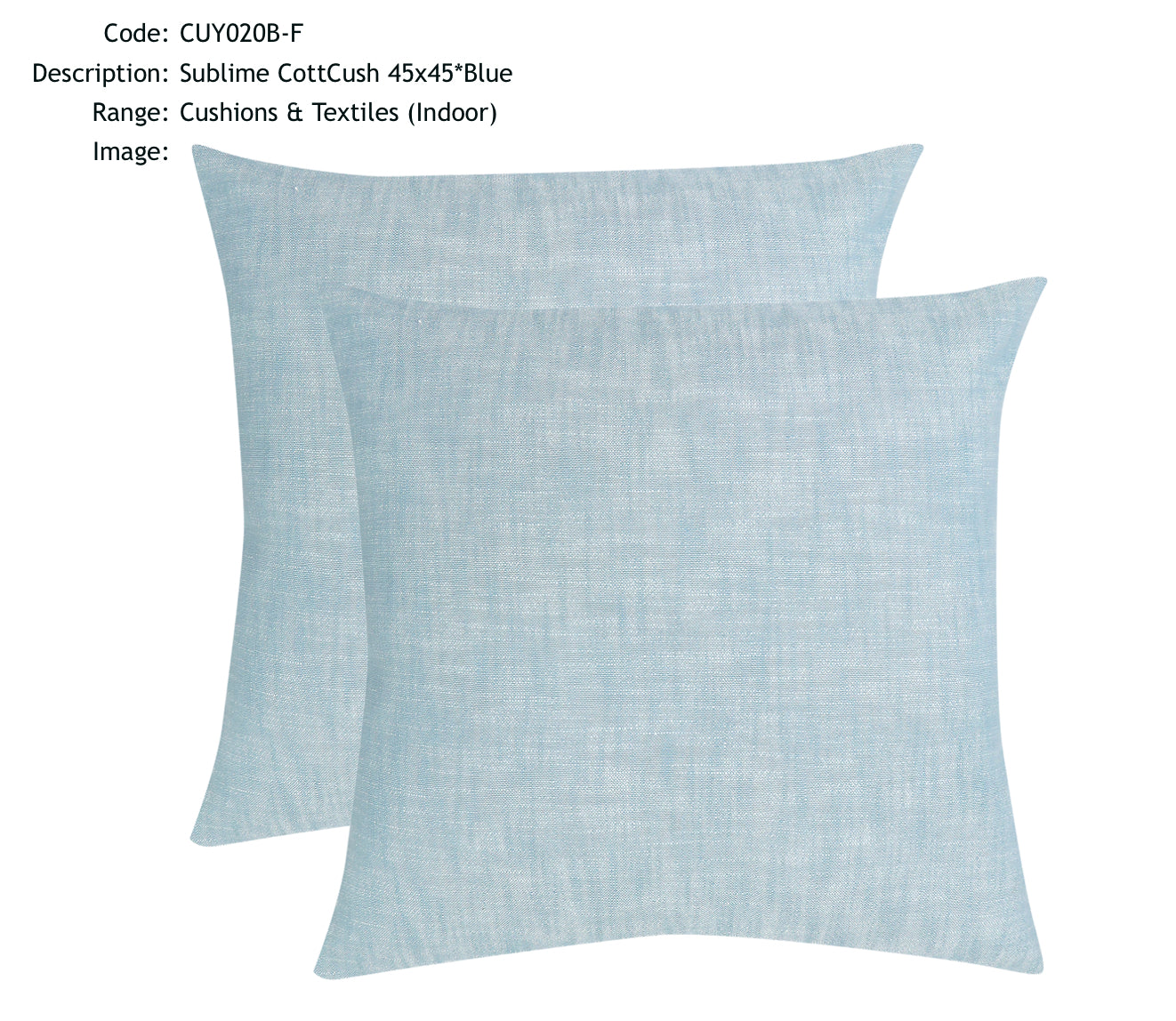 NF Sublime Cotton Cushion 45 x 45cm - Blue