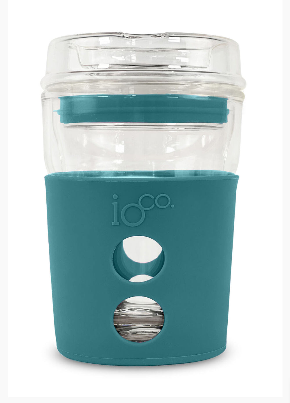 8oz Glass Coffee / Tea Travel Cup - Peacock Green
