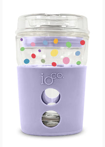 8oz Glass Coffee / Tea Travel Cup - CONFETTI Lavender